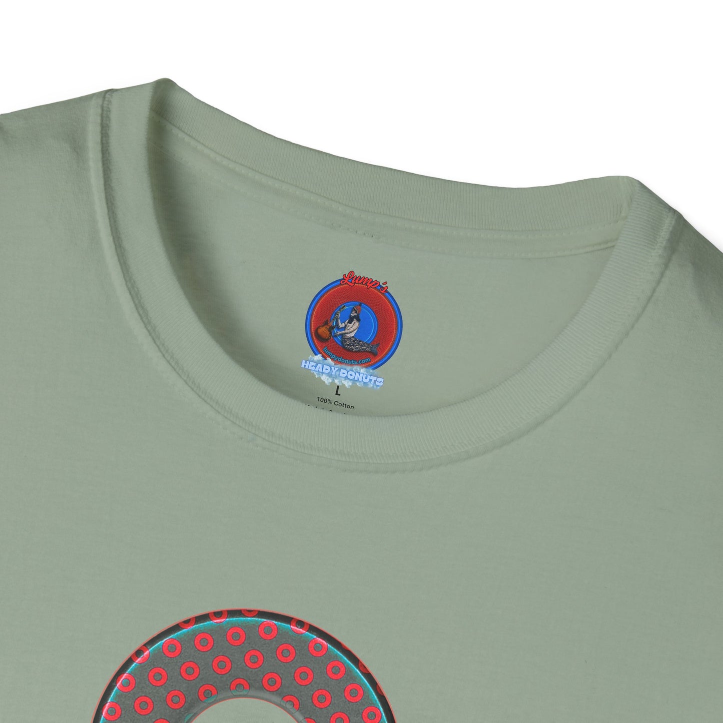 Plain Donuts/Unisex Soft-Style - "Plain Electric Paradoxical Donuts" - dark teal/red donuts