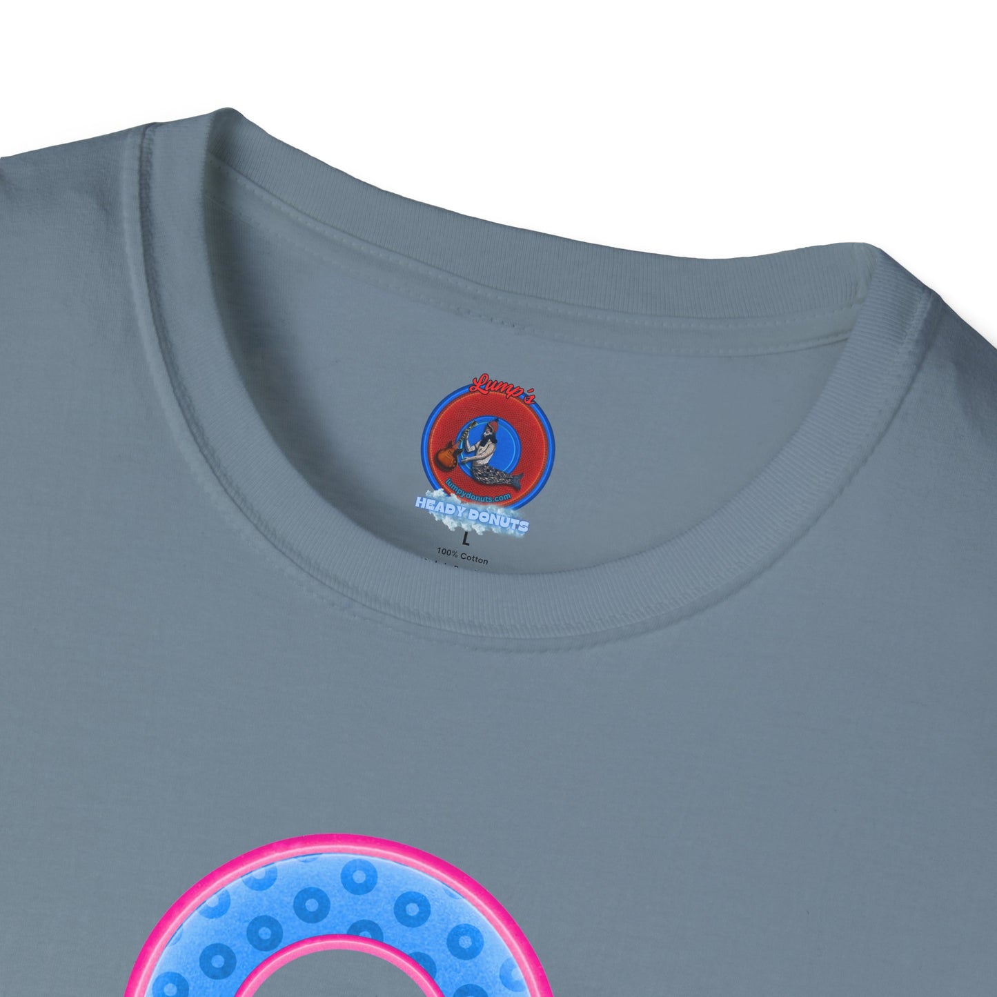 Plain Donuts/Unisex Soft-Style - "Plain Wide Mouthed Paradoxical Donuts" - light blue/pink donuts