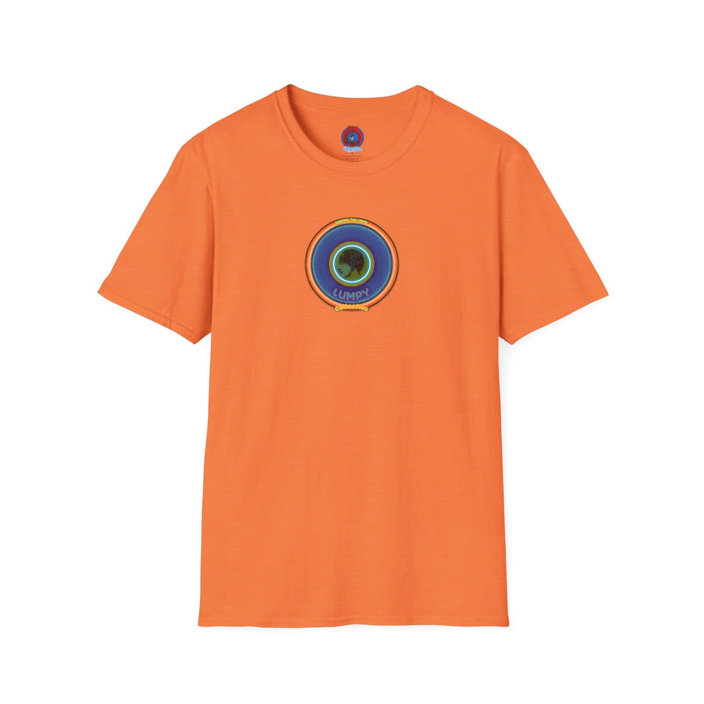 Classic Donut Tee - Unisex Soft-Style - "Lumpy Collective Donut" - blue/orange lumpy donut - variant 4
