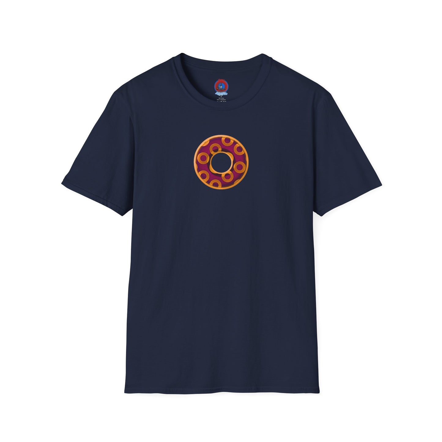 Plain Donuts/Unisex Soft-Style - "Plain Rustic Paradoxical Donuts" - orange/burgundy donuts