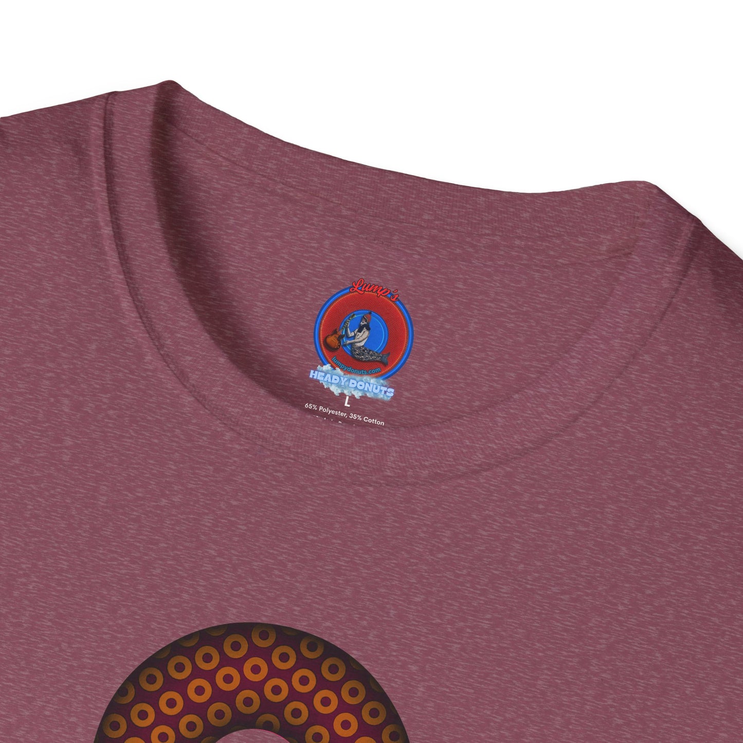 Plain Donuts/Unisex Soft-Style - "Plain Paradoxical Grided Donuts" - orange/burgundy donuts