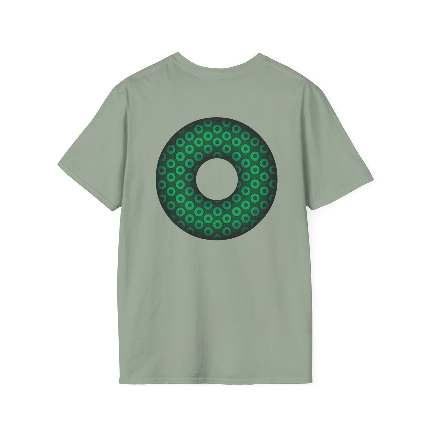 Plain Donuts/Unisex Soft-Style - "Plain Paradoxical Grided Donuts" - green/dark green donuts