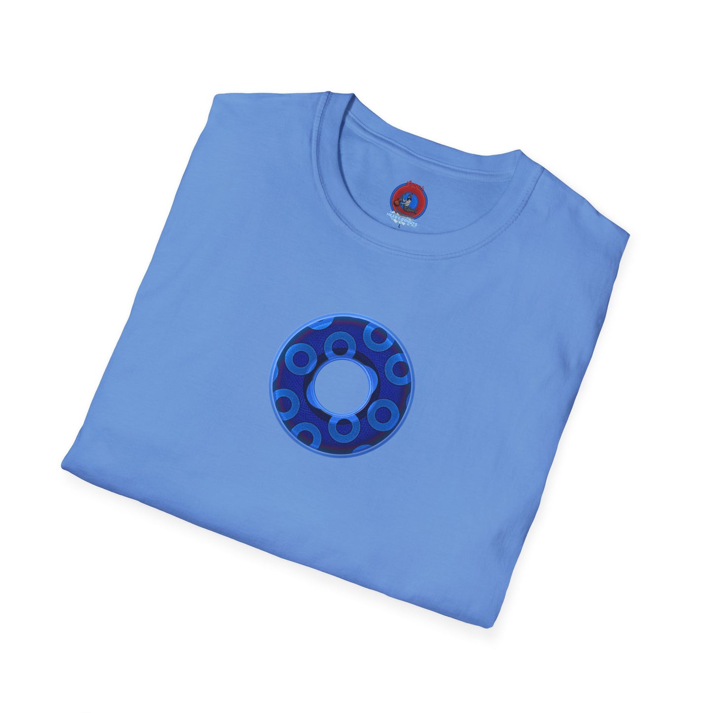 Plain Donuts/Unisex Soft-Style - "Plain Rustic Paradoxical Donuts" - Carolina blue/dark blue donuts