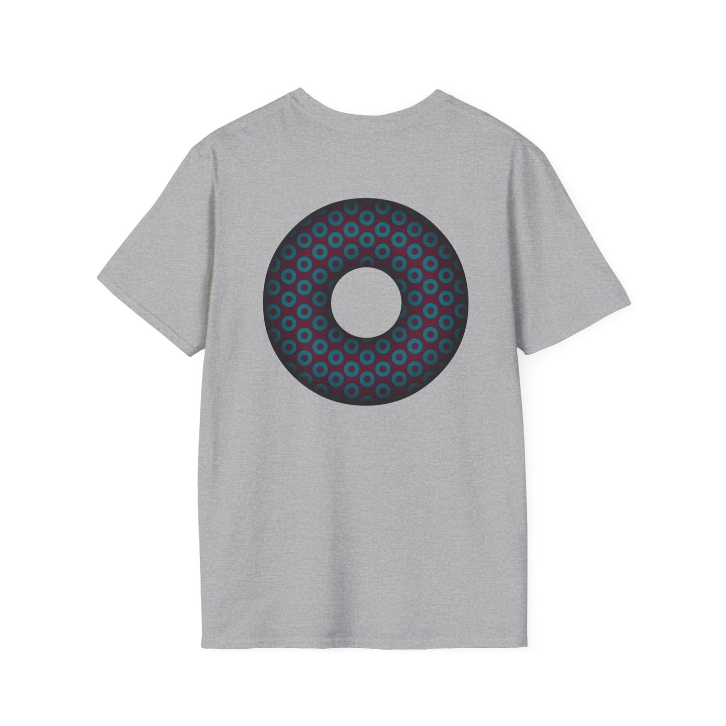 Plain Donuts/Unisex Soft-Style - "Plain Paradoxical Grided Donuts" - dark teal/dark purple donuts