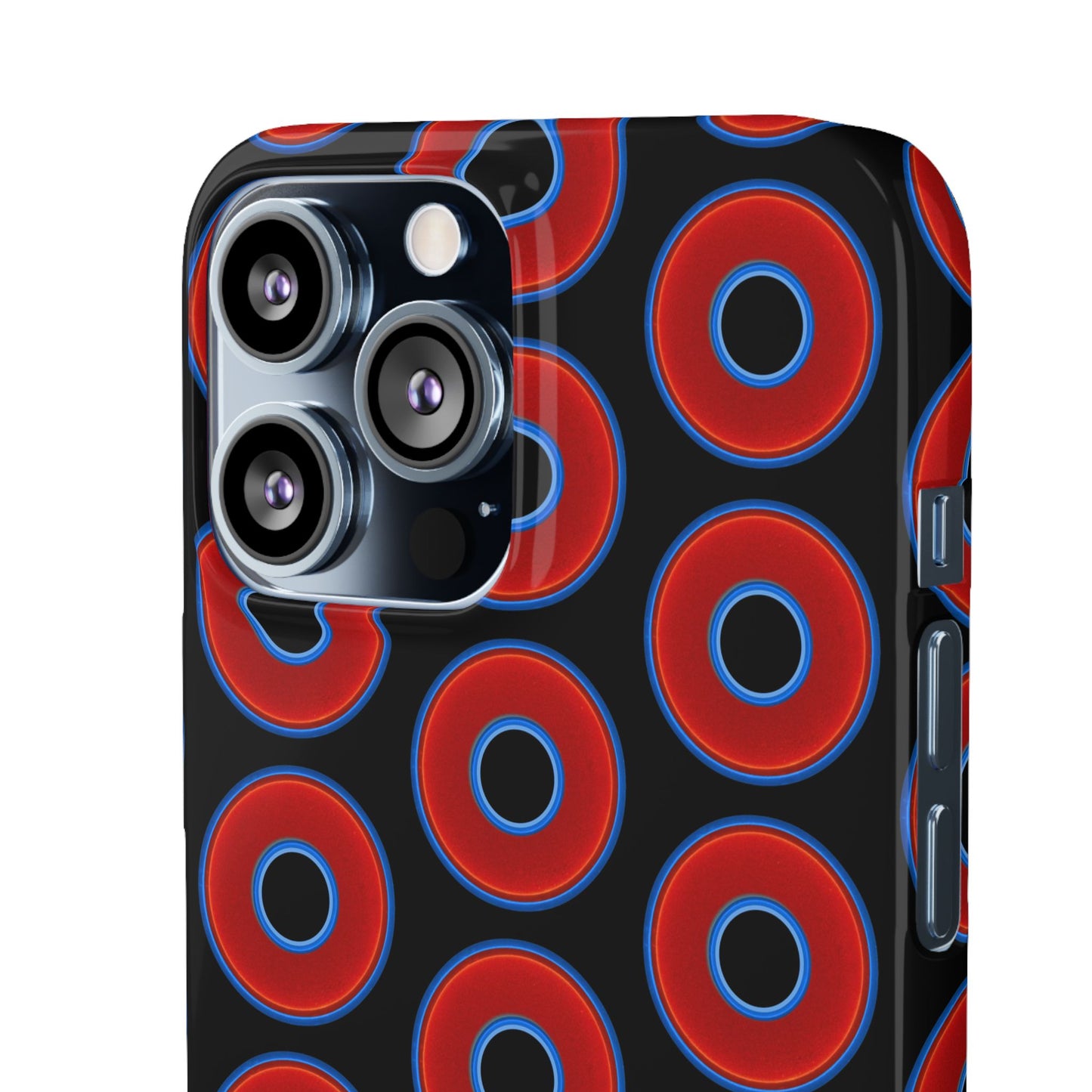 Lumpy Donut Snap Case - red vivid donut print w/black background