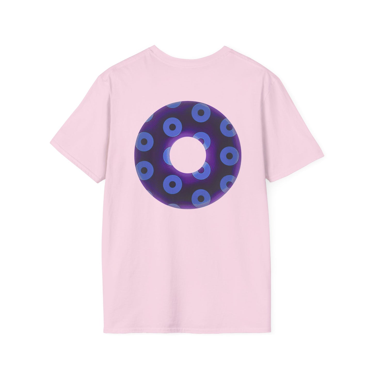 Plain Donuts/Unisex Soft-Style - "Plain Blimpy Paradoxical Donuts" - dark purple/Carolina blue donuts