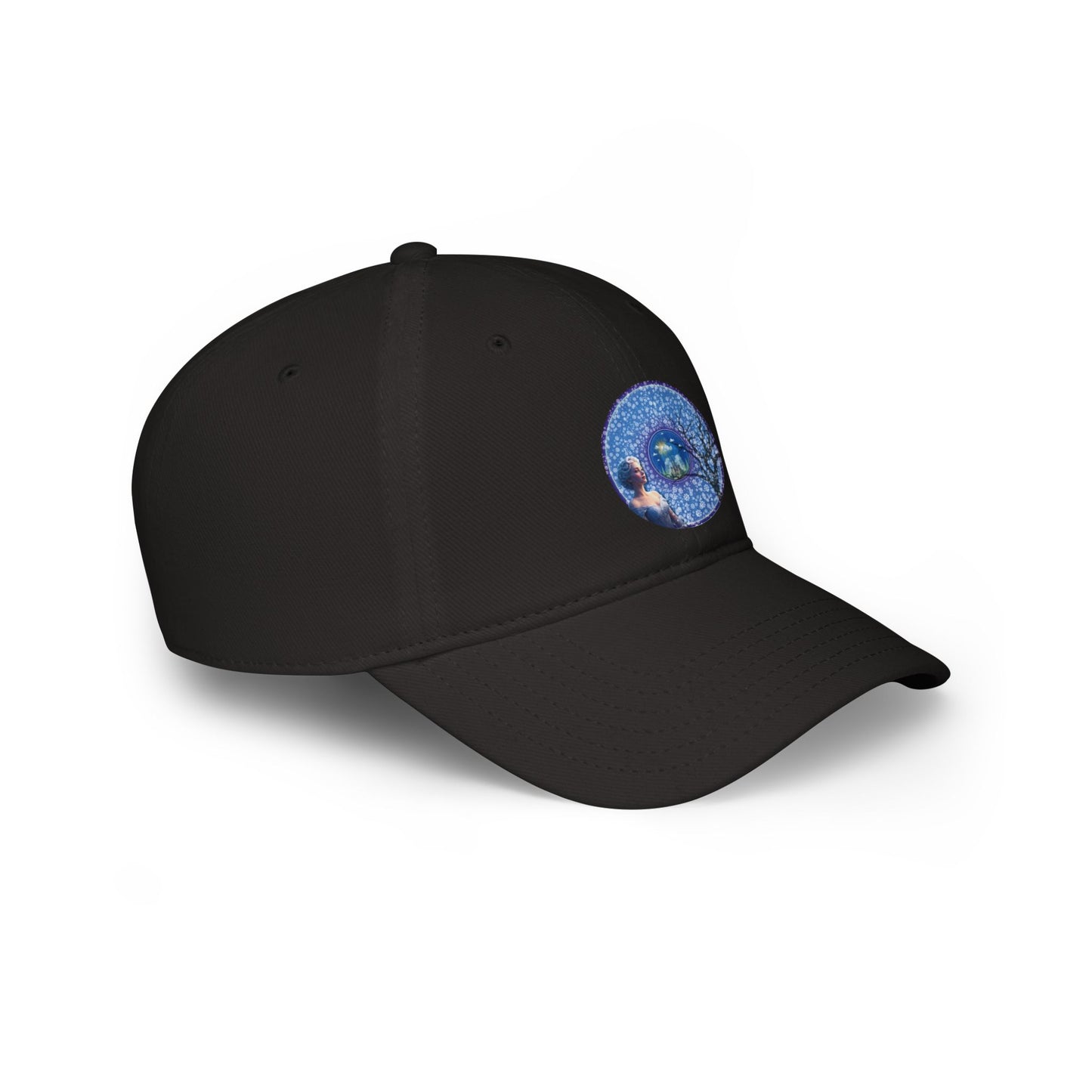 Lumpy Donut Baseball Cap - "The Donut Cap Locked in Glaciers" - vivid blue/purple donut w/
