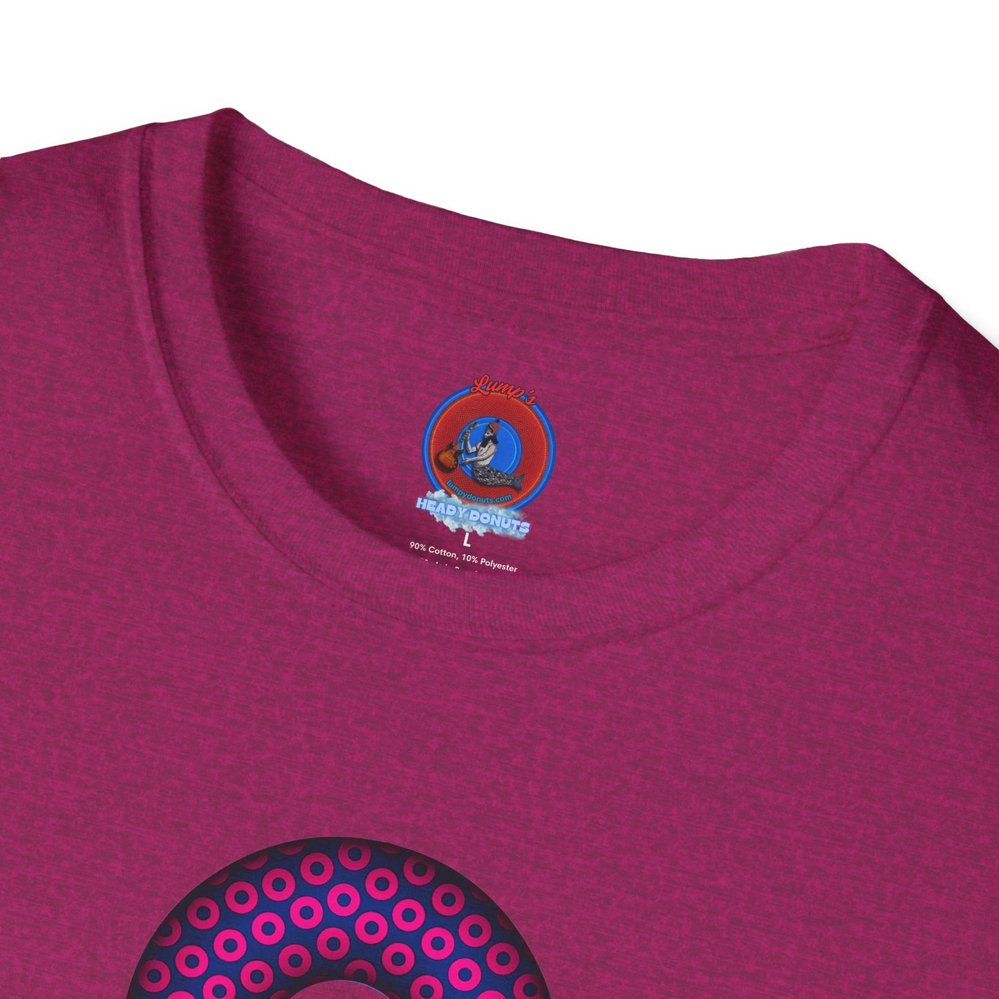 Plain Donuts/Unisex Soft-Style - "Plain Paradoxical Grided Donuts" - light magenta/dark blue donuts