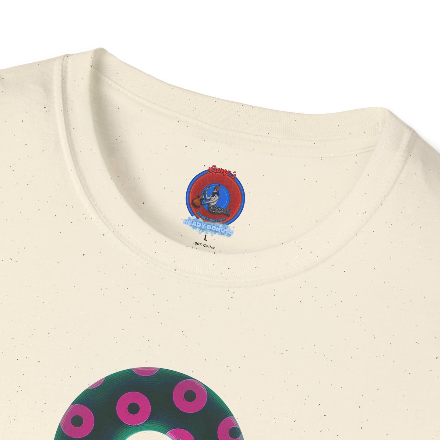 Plain Donuts/Unisex Soft-Style - "Plain Blimpy Paradoxical Donuts" - dark green/magenta donuts