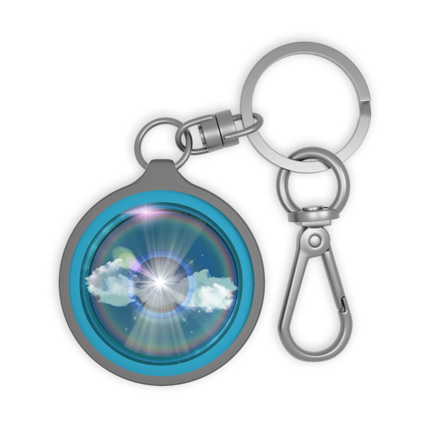 Lumpy Donut Keychain - "The Divided Donut" - series 1.0 - variant 3 - blue sky donut [*charitable donut]