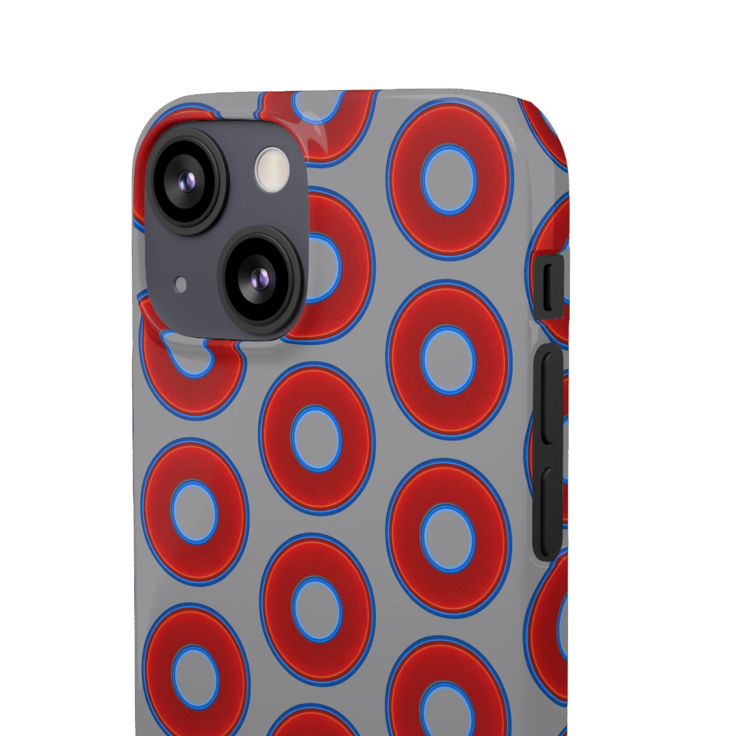Donut Snap Case - red vivid donut print w/gray background