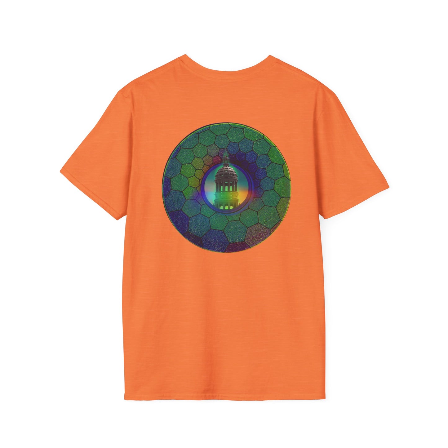 Classic Donut Tee - Unisex Soft-Style - "Save the Mondegreen City Hall Clock Tower" - hexadonut - series 1.0 -variant 1 - green donut