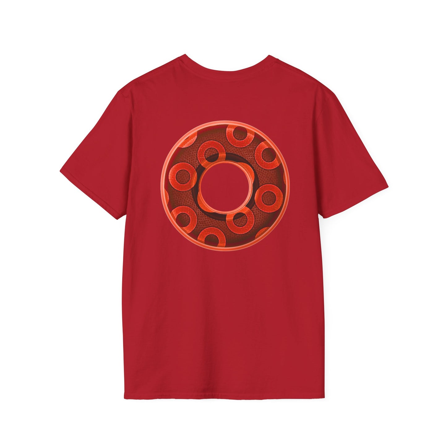 Plain Donuts/Unisex Soft-Style - "Plain Rustic Paradoxical Donuts" - red/dark red donuts