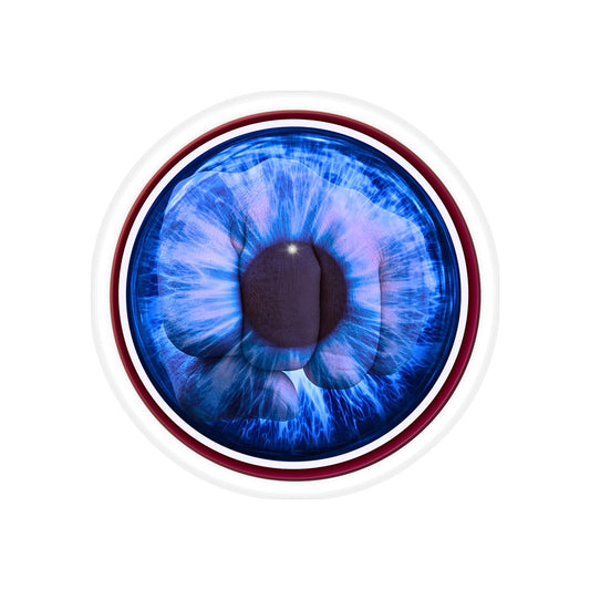 Donut Bumper/Outdoor Sticker - "The Eye Sore Donut Sticker" - series 1.0 - variant 1 - blue donut - [Die-Cut] 6"x 6"