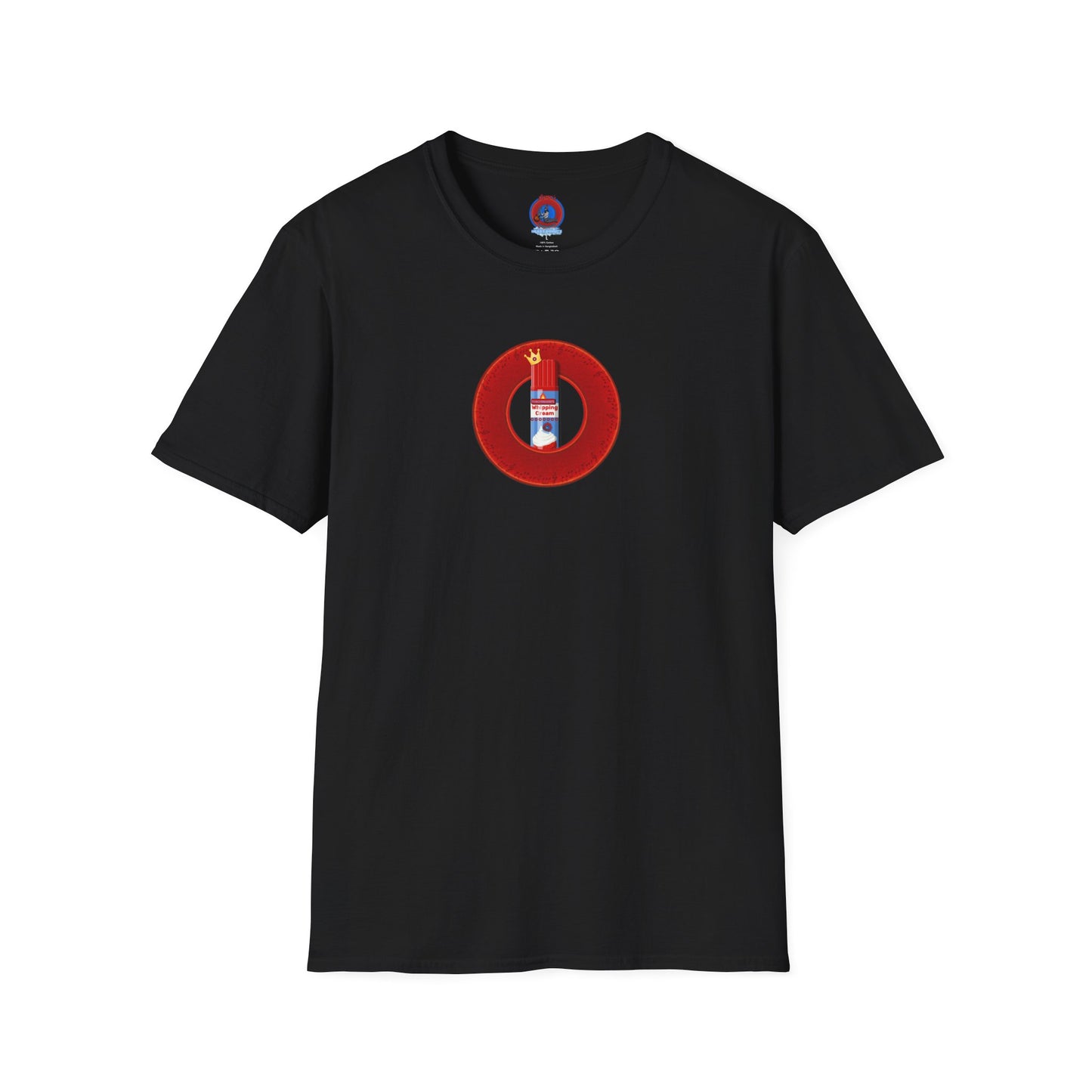 Classic Donut Tee - Unisex Soft-Style - "Princely Wooked Cream in a Can - YEMSG Donut " - vivid red donut