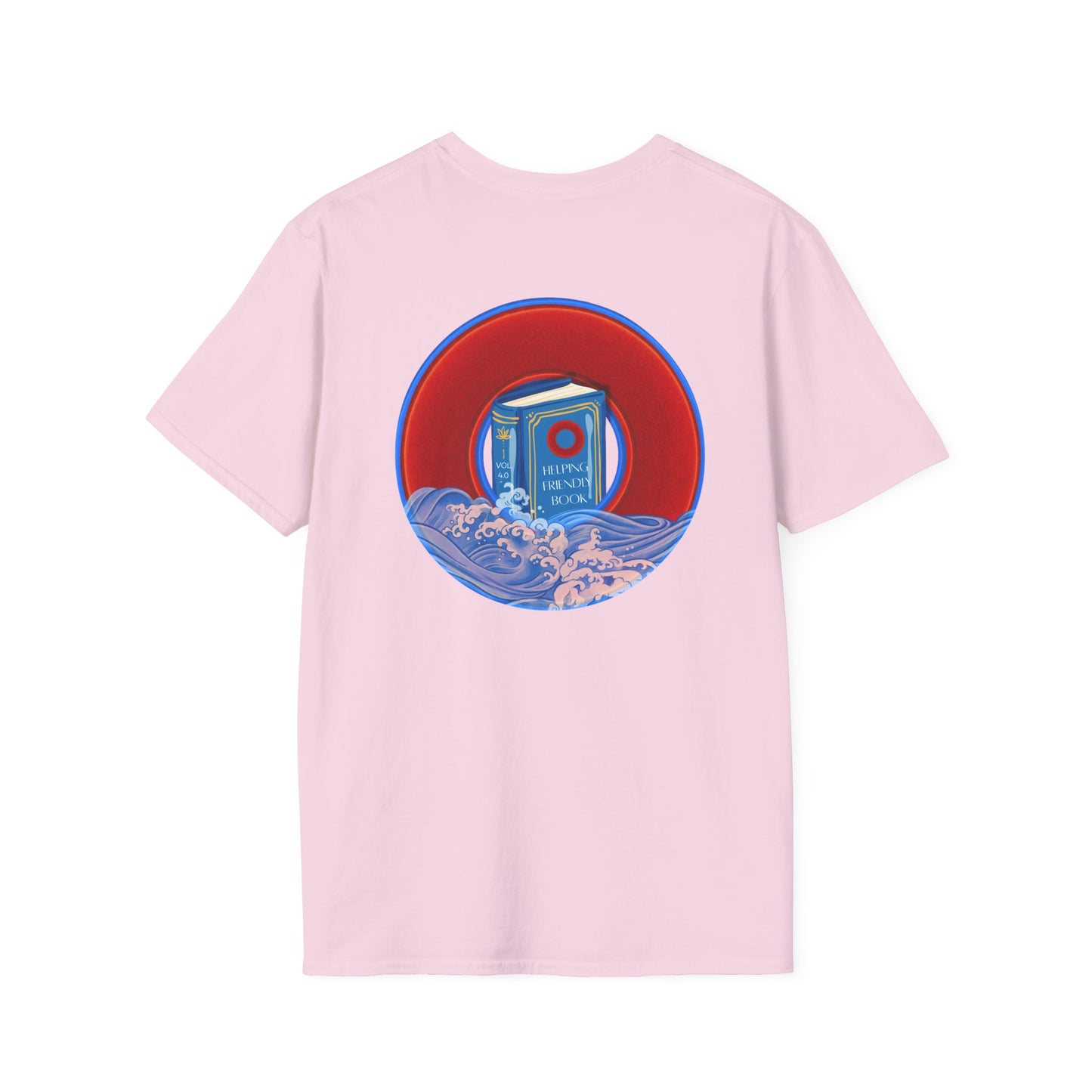 Classic Donut Tee - Unisex Soft-Style - "Helping Phriendly Donut Tee" - vivid red donut - w/flow - variant 3
