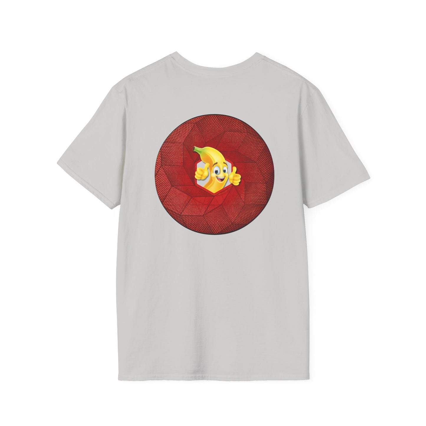 Classic Donut Tee - Unisex Soft-Style - "Dis sheet, it's bananas!" - series 1.0 - variant 1 - cubed red donut