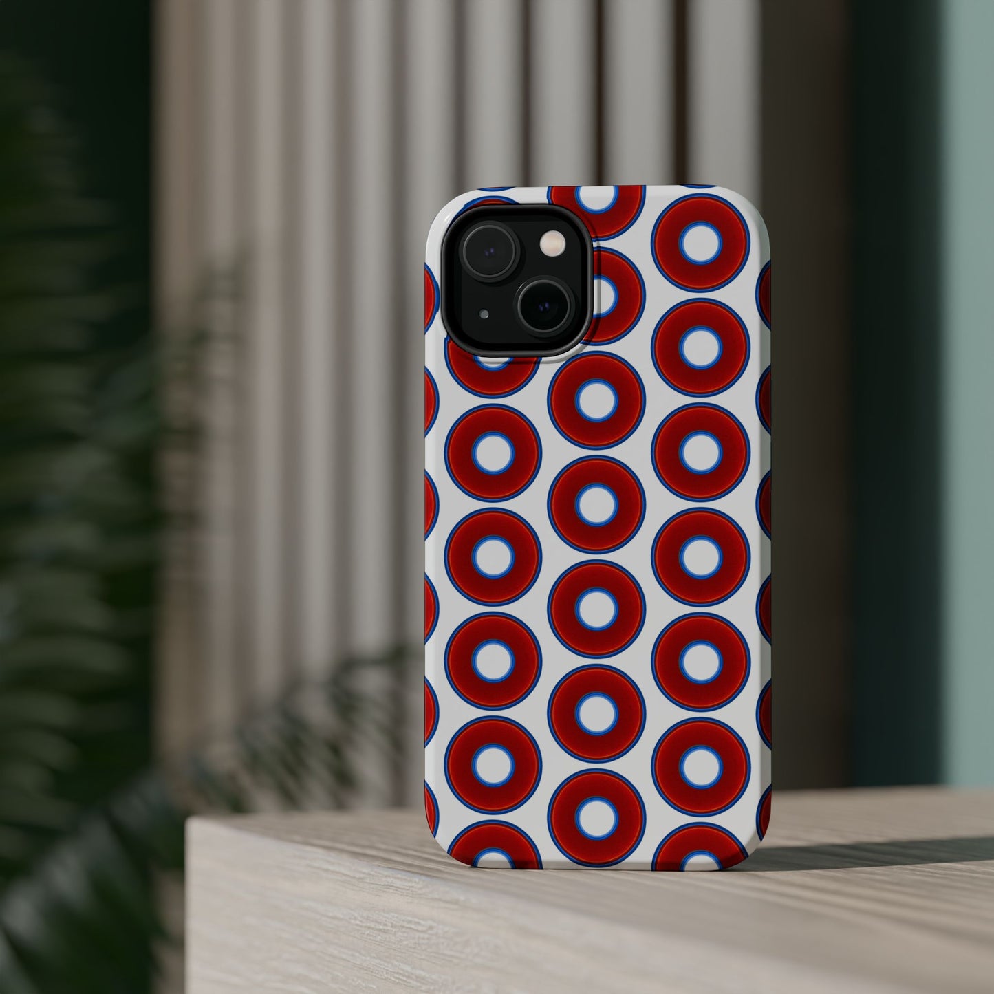 Magnetic Tough Donut Case - red vivid donut print w/white background