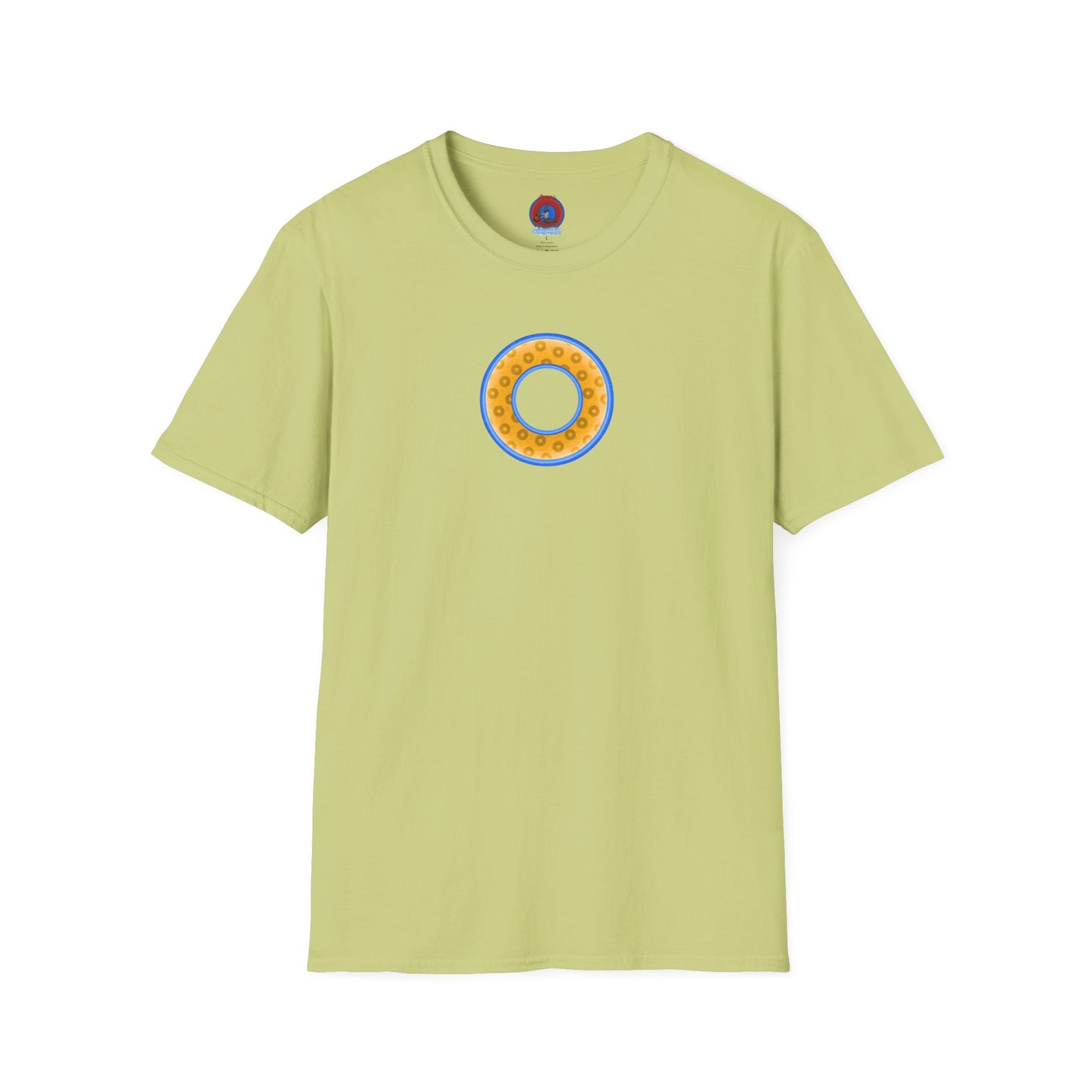 Plain Donuts/Unisex Soft-Style - "Plain Wide Mouthed Paradoxical Donuts" - yellow/light blue donuts
