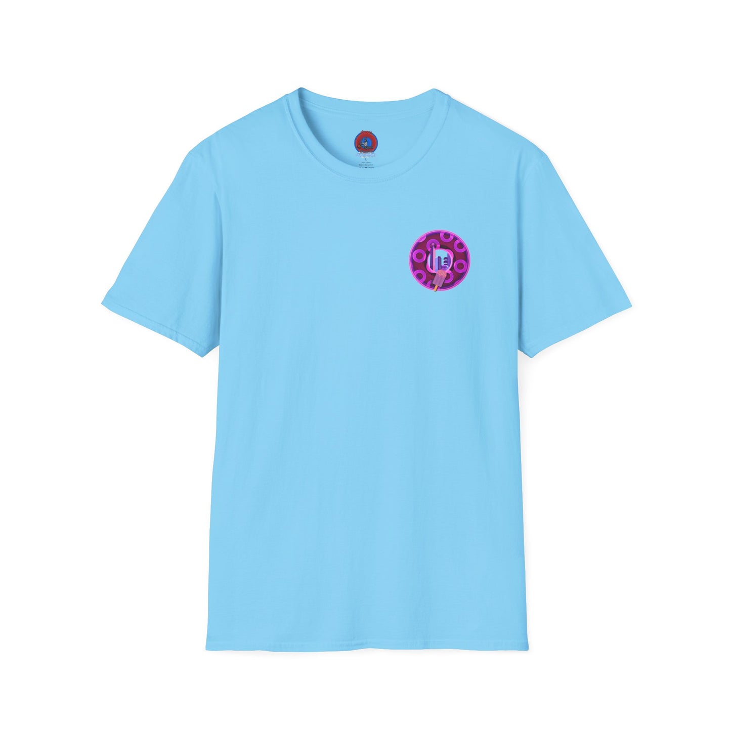 Classic Donut Tee - Unisex Soft-Style - "It's Ice Cream Popsicles - YEMSG Donut" - purple/magenta paradox donut - variant 2