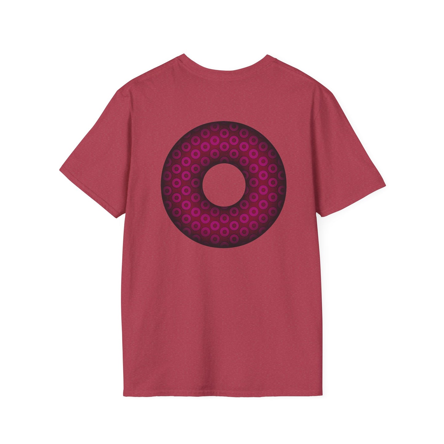 Plain Donuts/Unisex Soft-Style - "Plain Paradoxical Grided Donuts" - dark magenta/burgundy donuts