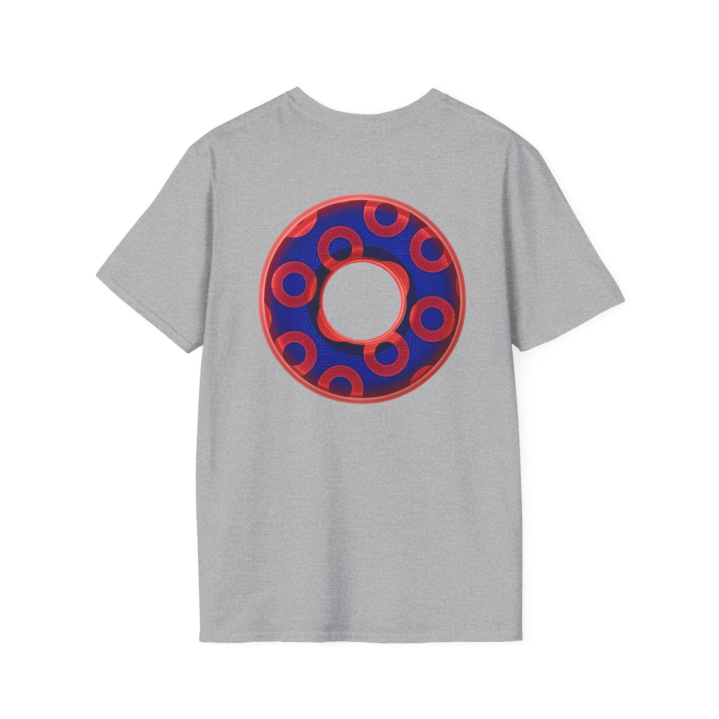 Plain Donuts/Unisex Soft-Style - "Plain Rustic Paradoxical Donuts" - red/ blue donuts