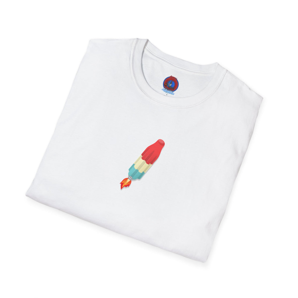 Classic Donut Tee - Unisex Soft-Style - "Blow this Popsicle Stand" - red/blue/cream - bomb pop