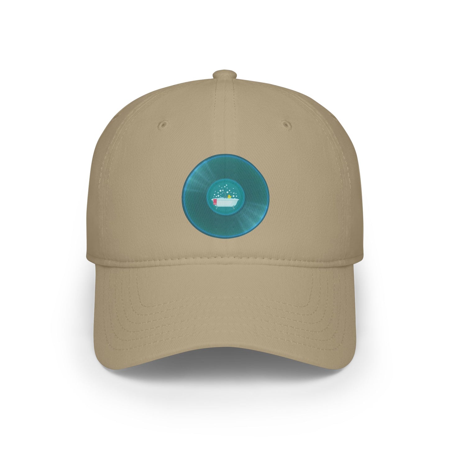 Lumpy Donut Baseball Cap - "After Bathtub Fun Cap" - vivid record donut w/