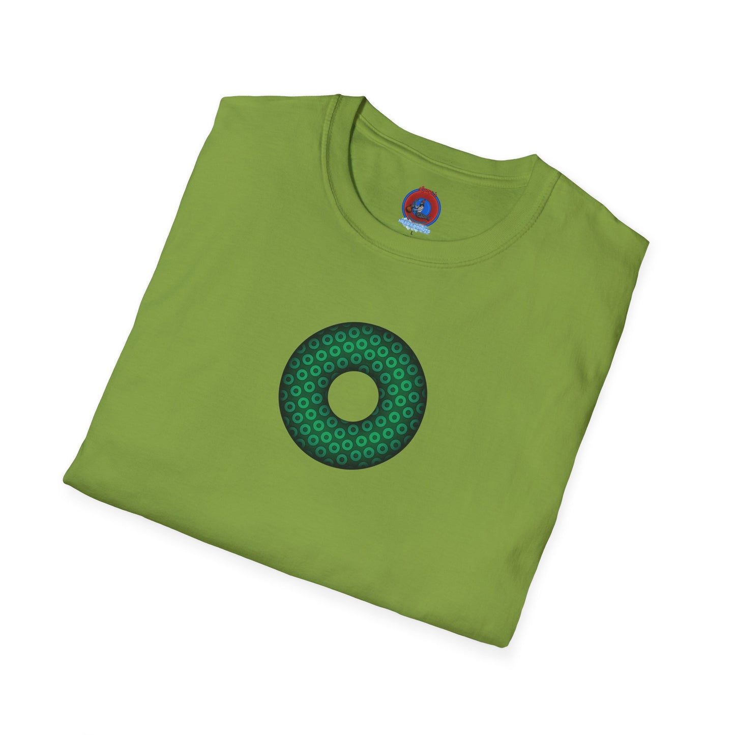 Plain Donuts/Unisex Soft-Style - "Plain Paradoxical Grided Donuts" - green/dark green donuts