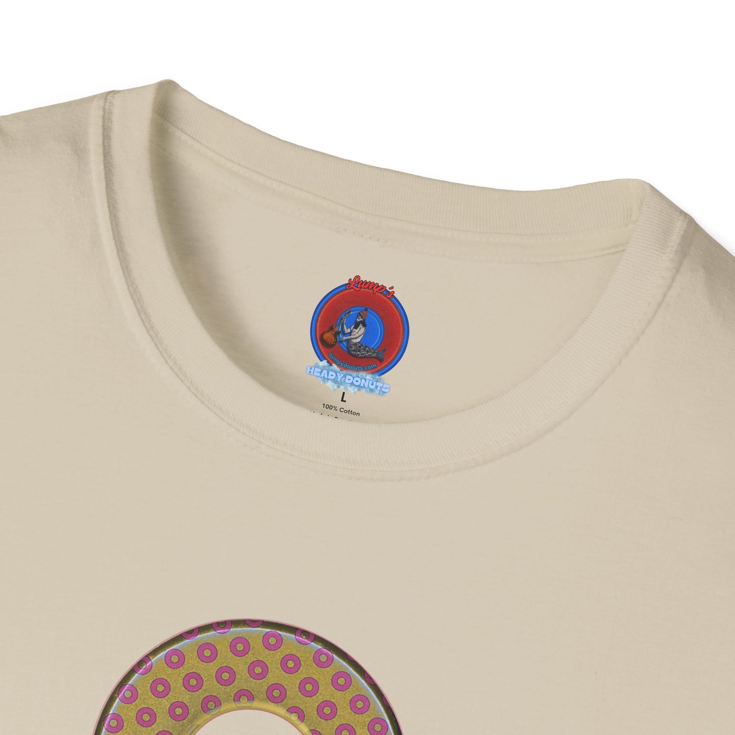 Plain Donuts/Unisex Soft-Style - "Plain Electric Paradoxical Donuts" - gold/pink donuts