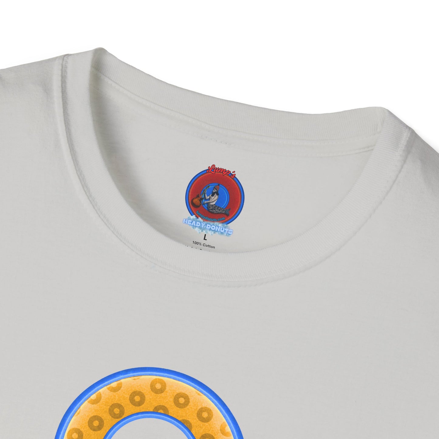 Plain Donuts/Unisex Soft-Style - "Plain Wide Mouthed Paradoxical Donuts" - yellow/light blue donuts