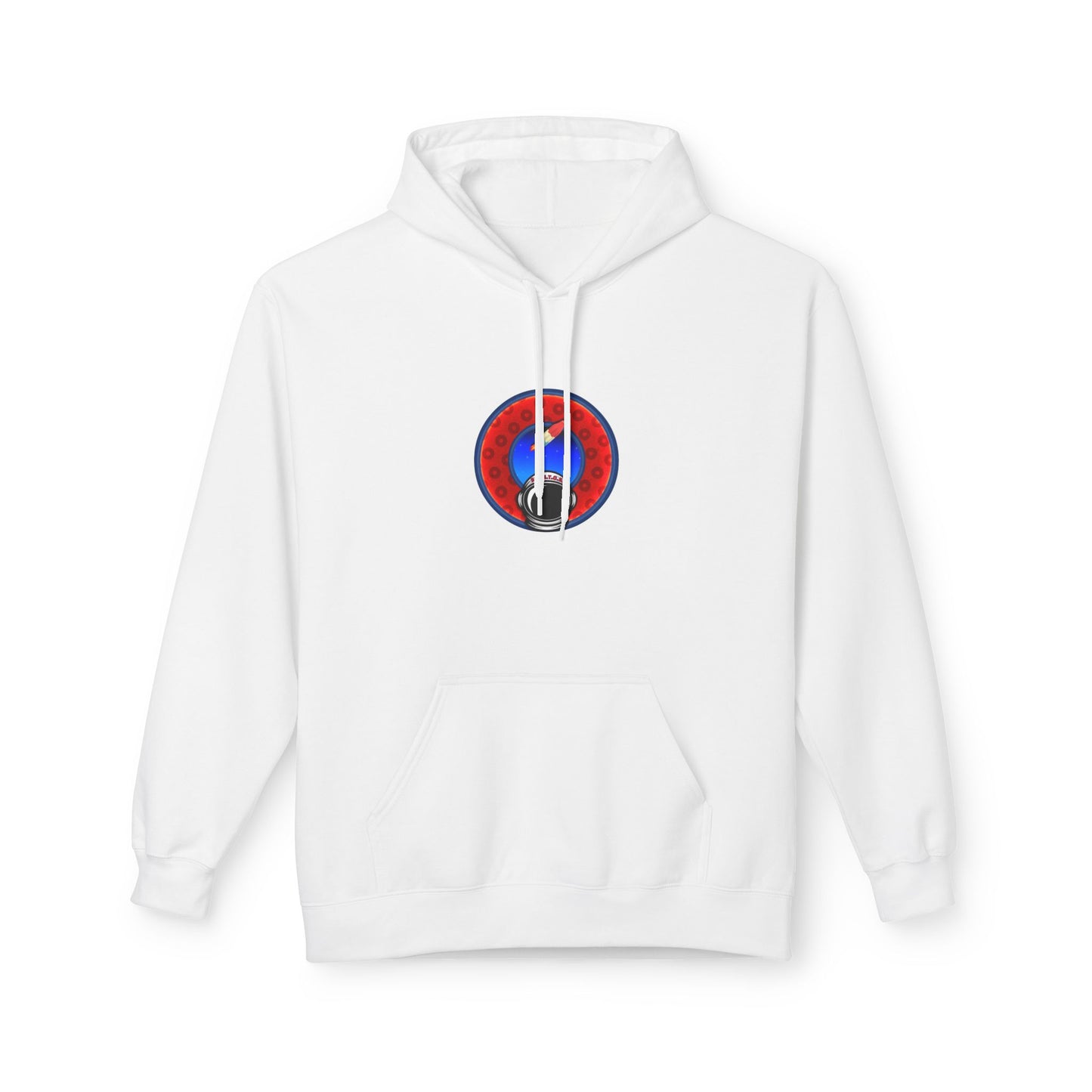 Fleece Harry Hoodies [Midweight Soft-style] - "This is What Donuts Smell Like in Space - YEMSG Donut" - w/widemouthed red/blue donut