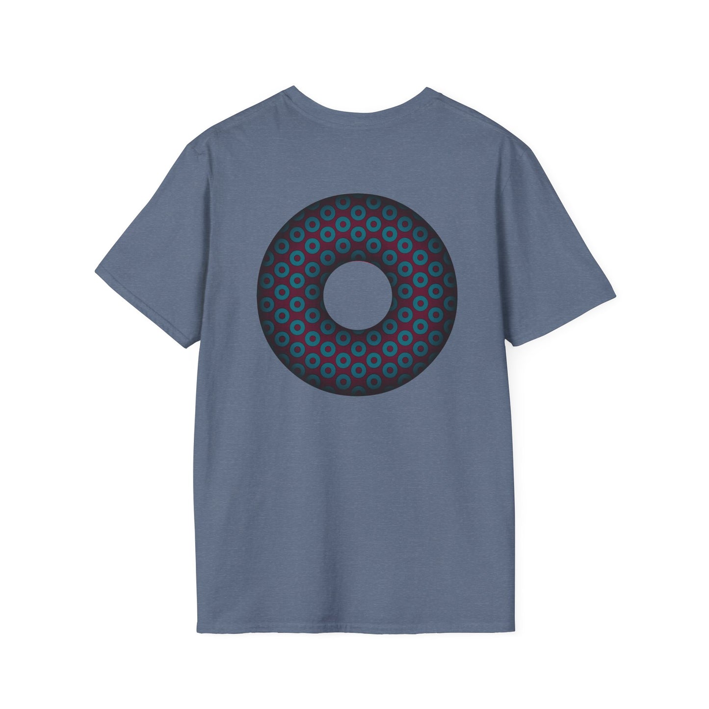 Plain Donuts/Unisex Soft-Style - "Plain Paradoxical Grided Donuts" - dark teal/dark purple donuts