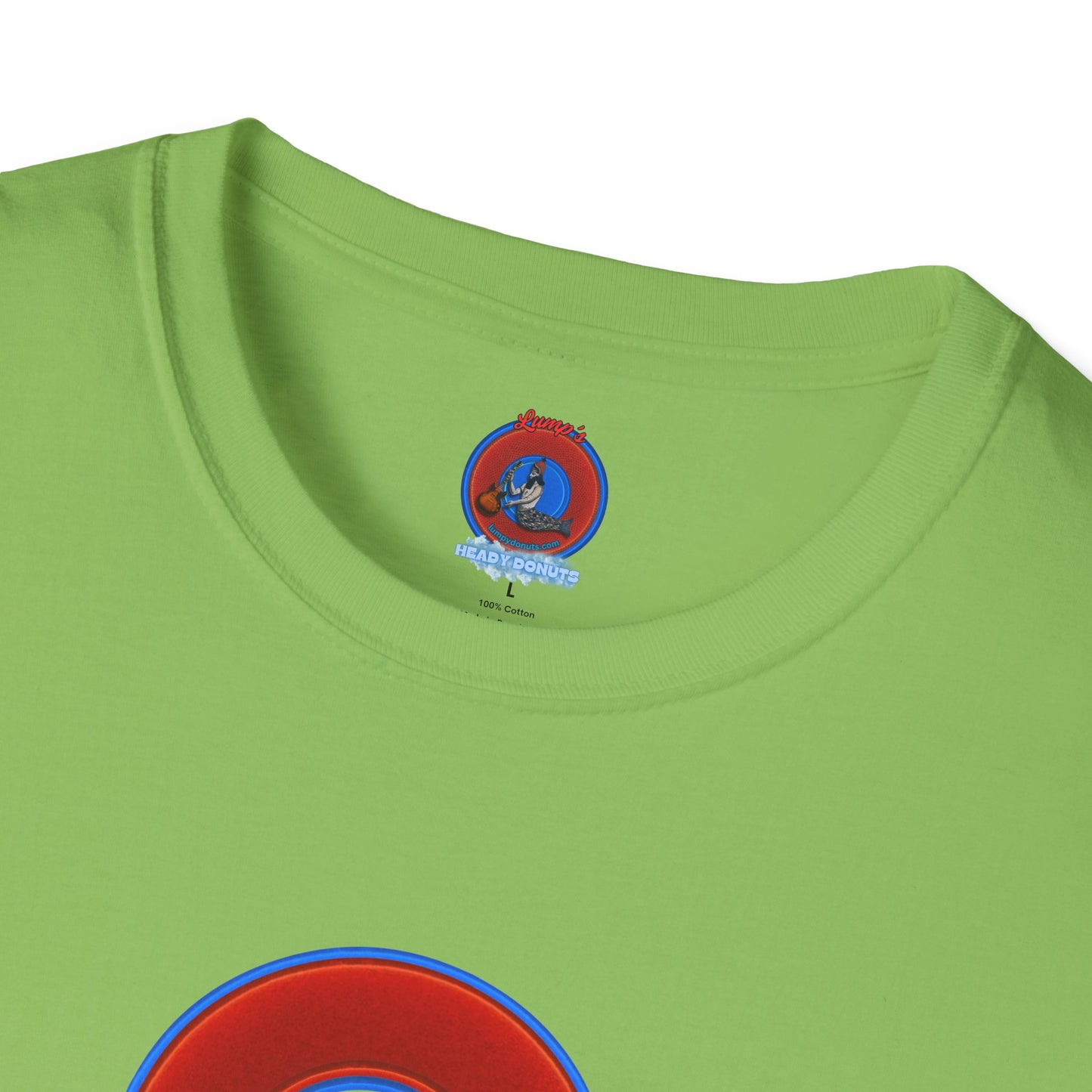 Classic Donut Tee - Unisex Soft-Style - "Little Baby Rutherford's Splendorous Tee" - vivid red donut
