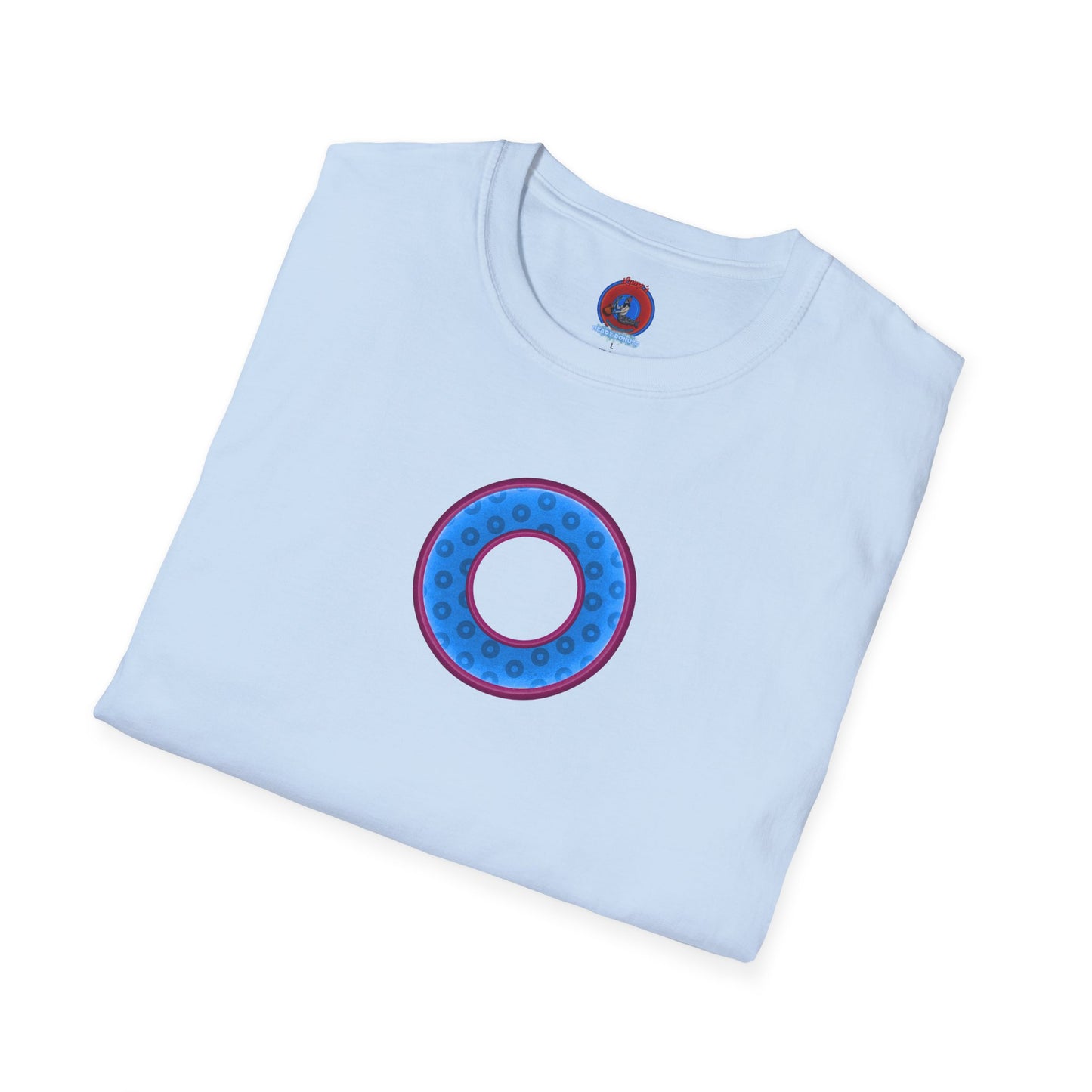 Plain Donuts/Unisex Soft-Style - "Plain Wide Mouthed Paradoxical Donuts" - light blue/dark magenta donuts