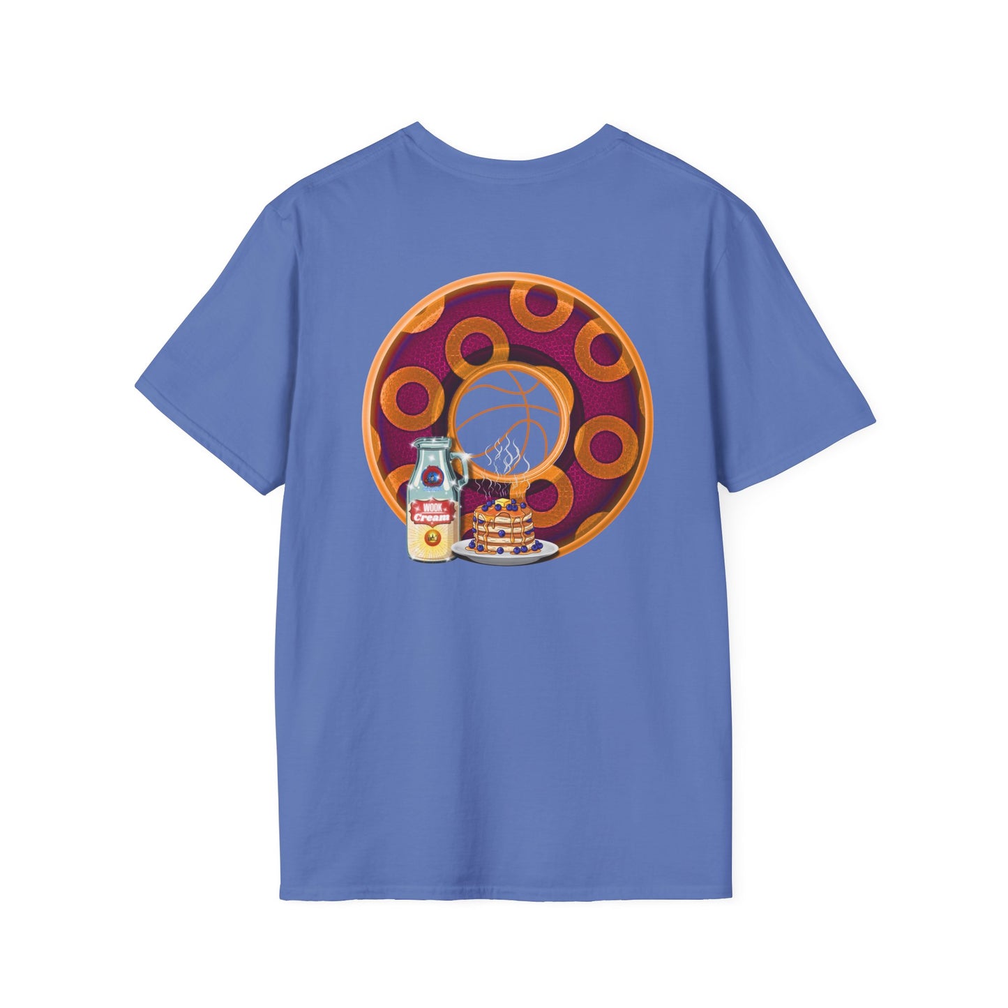 Classic Donut Tee - Unisex Soft-Style - "Princely Wooked Cream - YEMSG Donut " - burgundy/orange rustic paradox donut - variant 2
