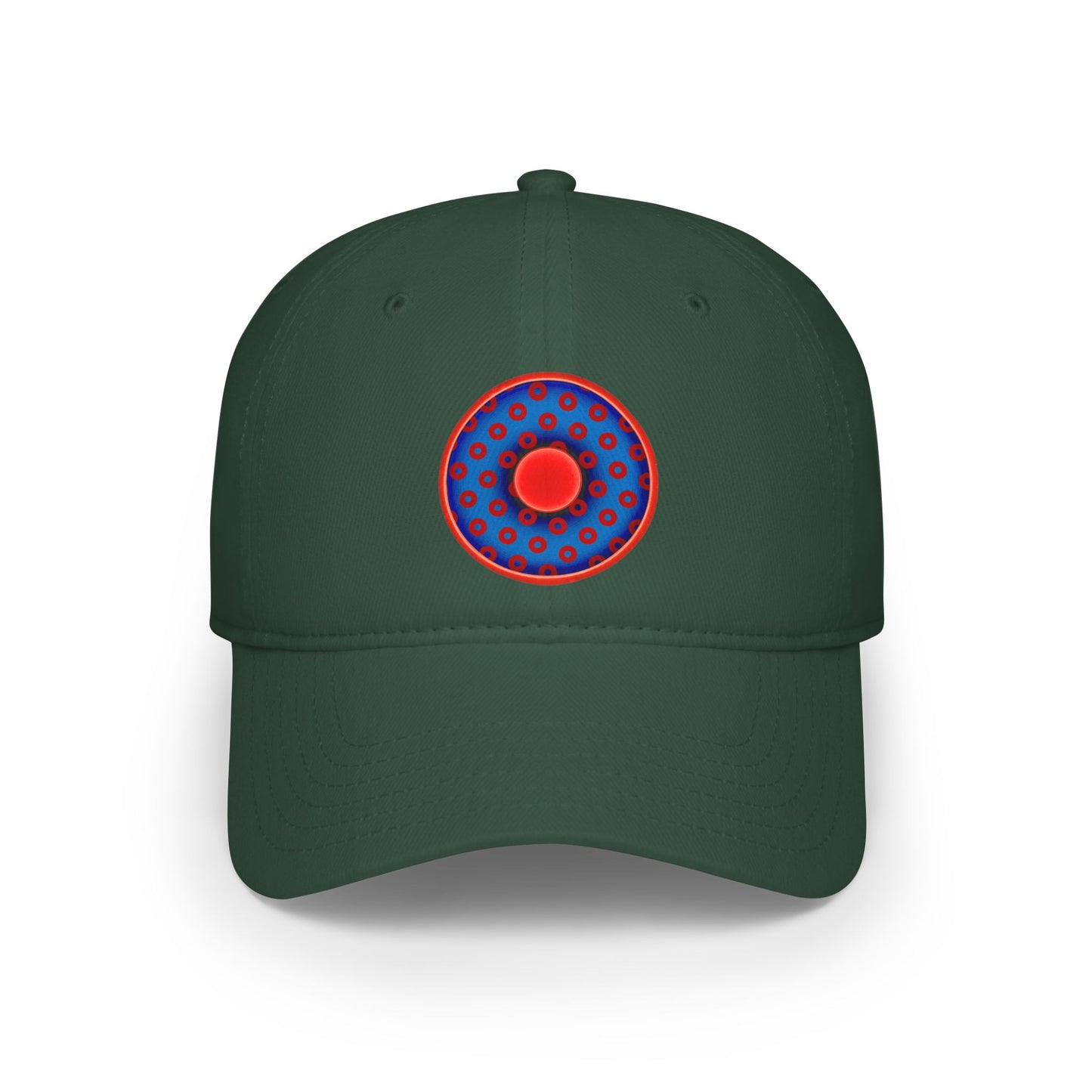 Lumpy Donut Baseball Cap - "Plain [Mary] Jane" - traditional blue/red paradoxical donut w/