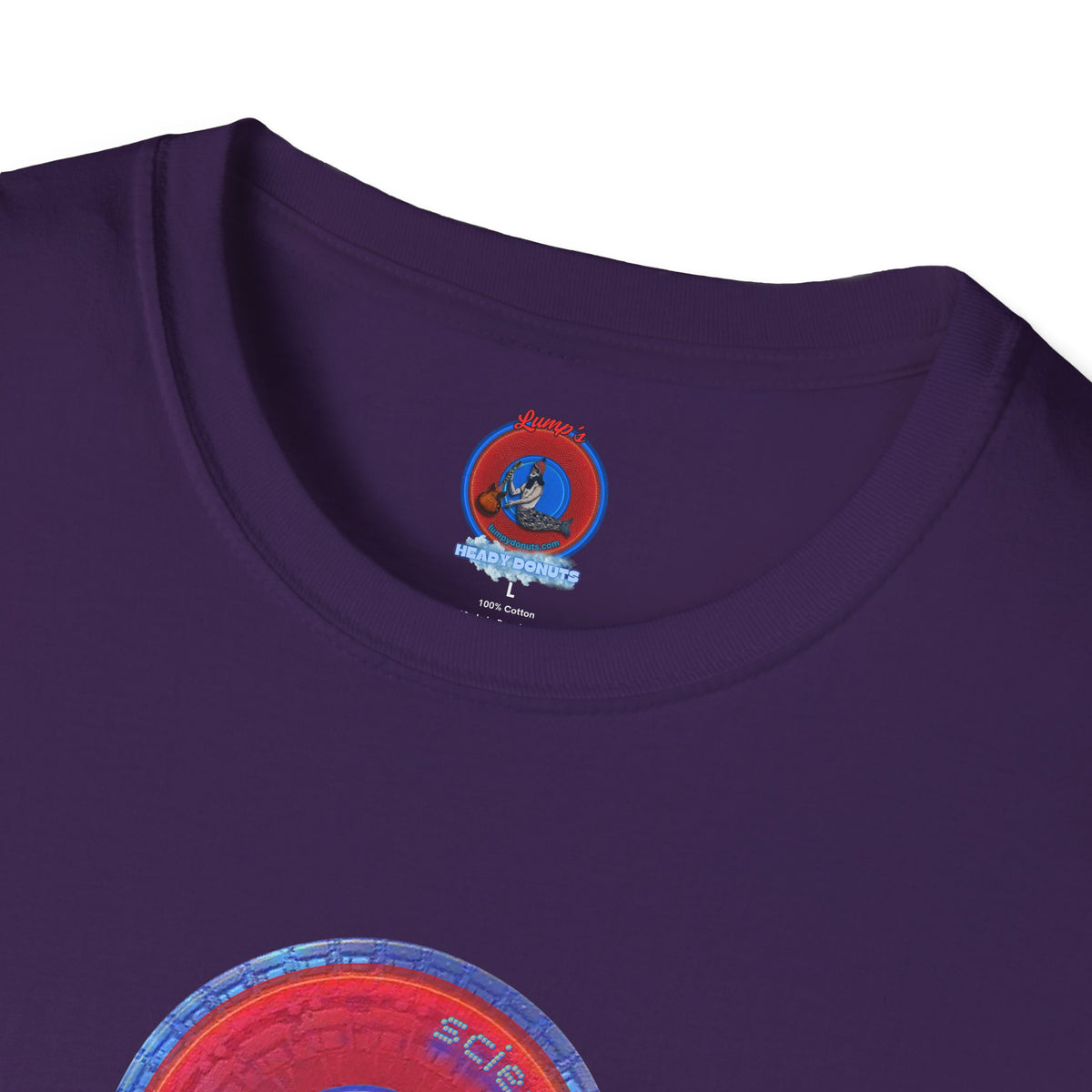 Classic Donut Tee - Unisex Soft-Style - "Tube Donuts" - series 1.0 - red donut/lighter blue bordering