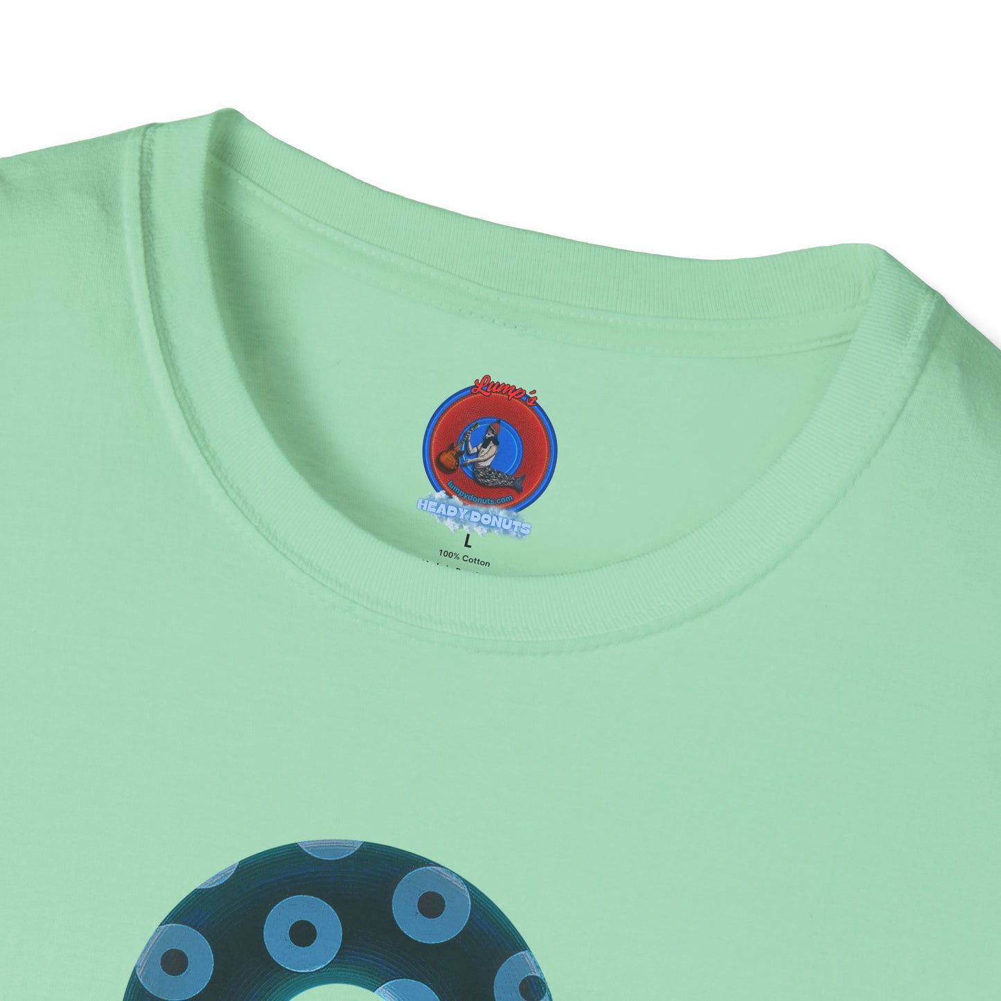 Plain Donuts/Unisex Soft-Style - "Plain Blimpy Paradoxical Donuts" - dark teal/light blue donuts