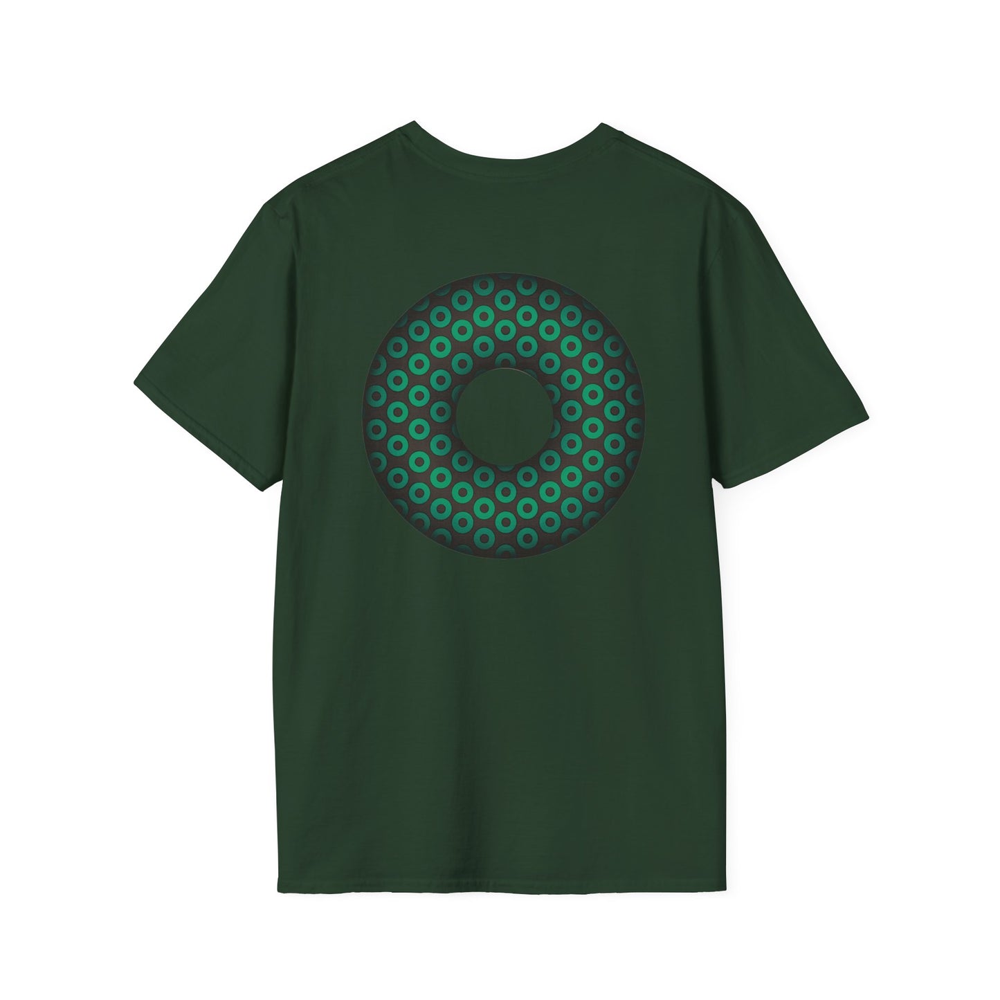 Plain Donuts/Unisex Soft-Style - "Plain Paradoxical Grided Donuts" - green/dark gray donuts
