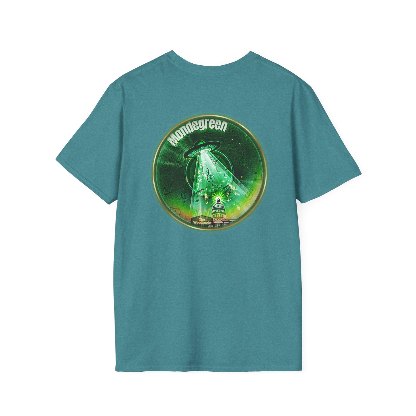 Classic Donut Tee - Unisex Soft-Style - "Close Encounters of the Delaware kind - Mondegreen Donut"  " variant 2 - green donut