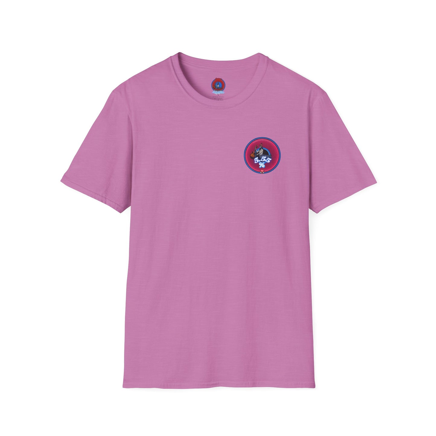 Classic Donut Tee - Unisex Soft-Style - "The 5.55% Donut" - vivid magenta donut - [*charitable print - 5.55% of profit to General Fund]