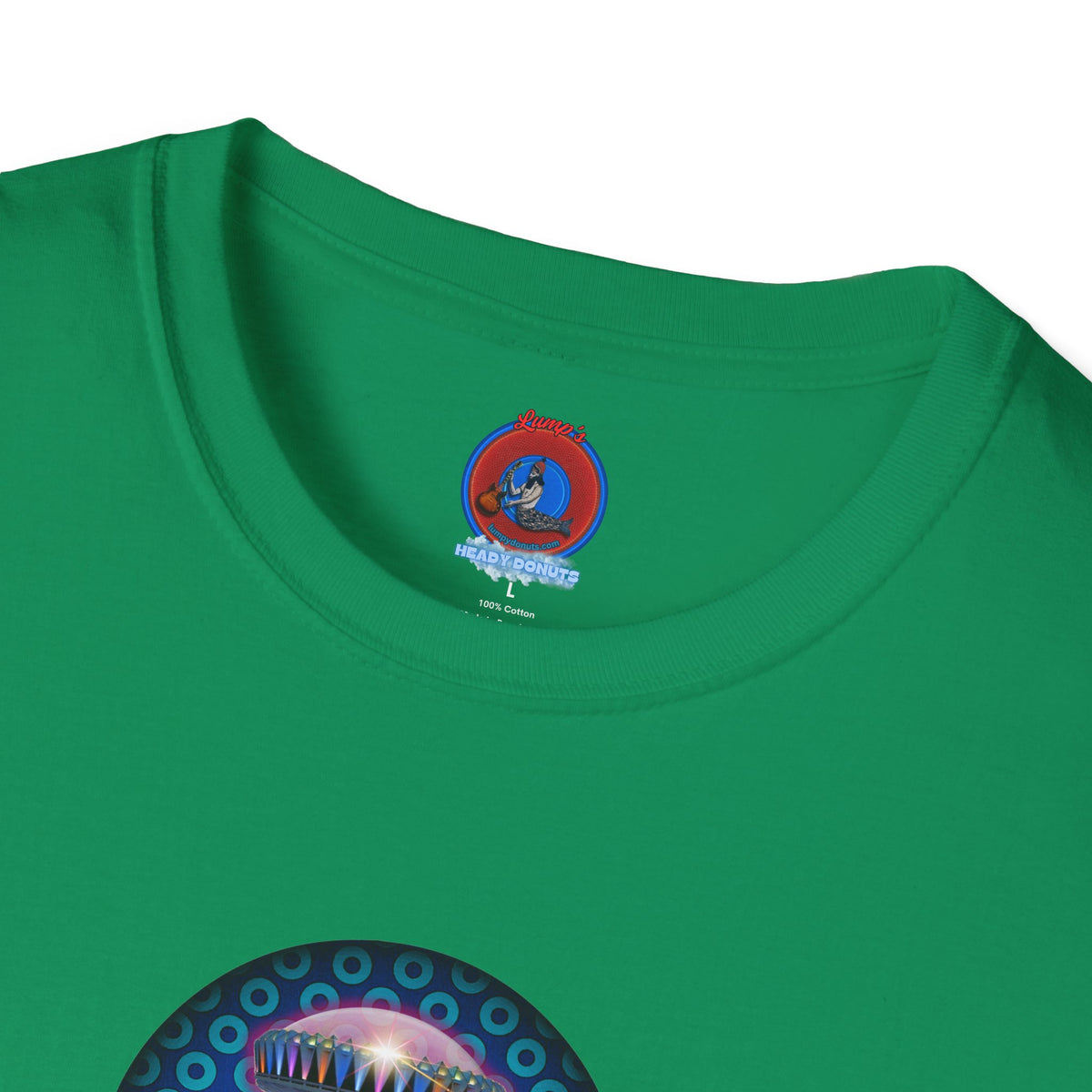 Classic Donut Tee - Unisex Soft-Style - "Donuts now Served on the Mothership" - series 1.0  - variant 3  - blue/light blue donut