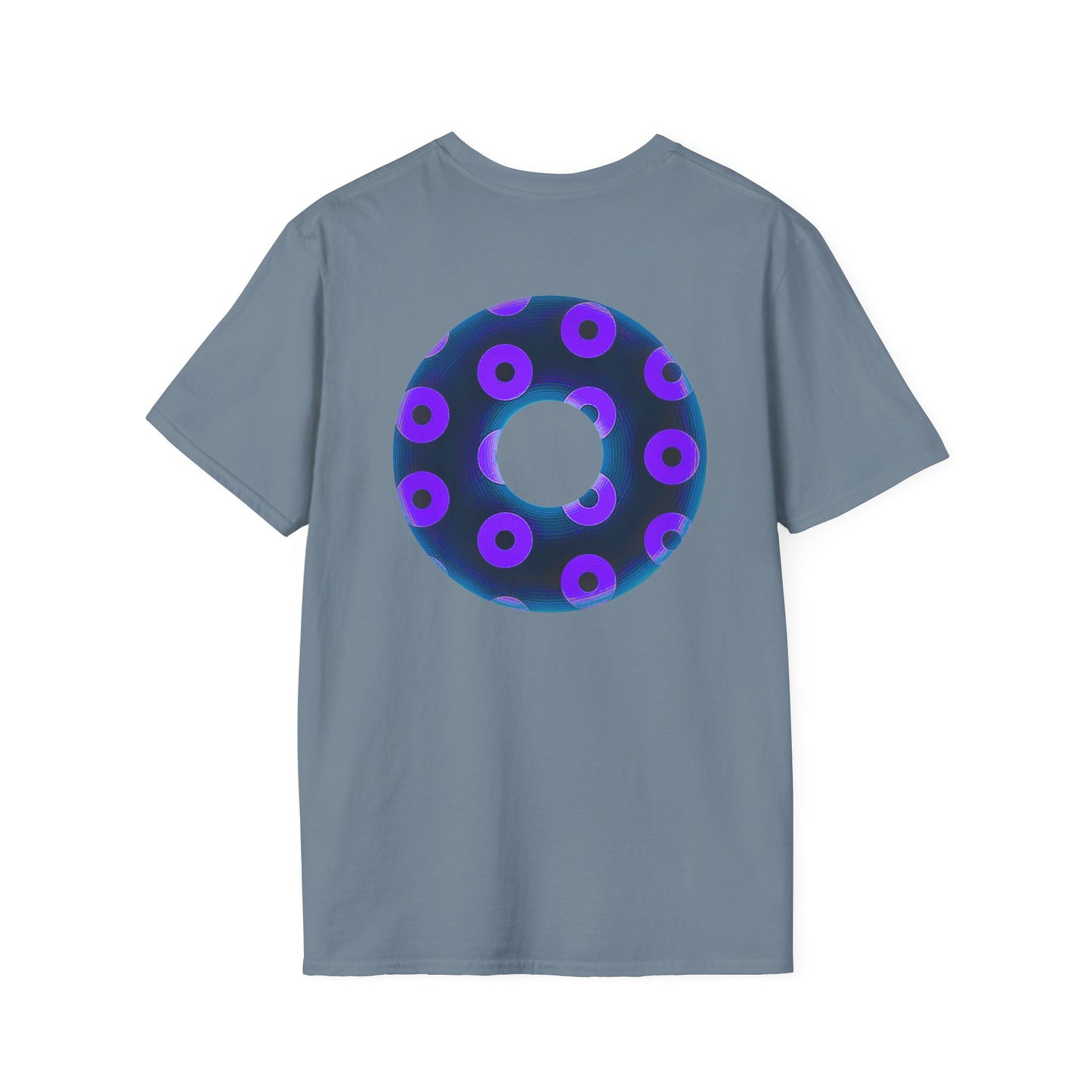 Plain Donuts/Unisex Soft-Style - "Plain Blimpy Paradoxical Donuts" - dark steel blue/vivd dark purple donuts