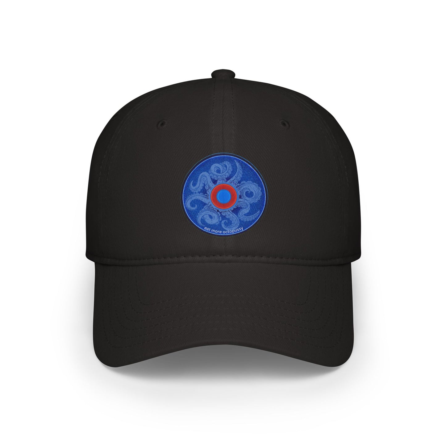 Lumpy Donut Baseball Cap - "Roger Moore's Donut" - variant 4 - vivid blue/red donut w/