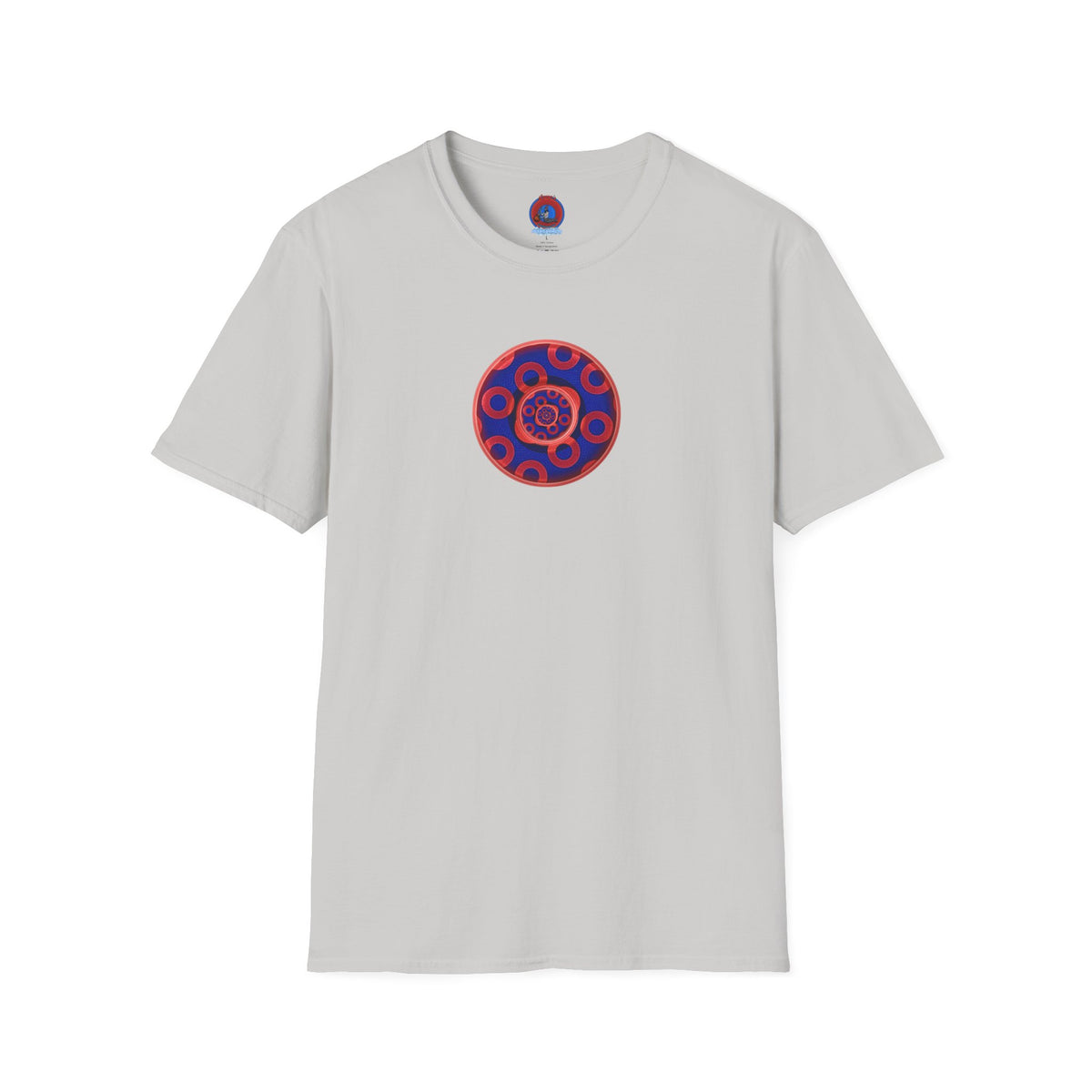 Classic Donut Tee - Unisex Soft-Style - "Kaleidoscope Abyss of Donut" - paradoxical print - variant 2 - series 1.0 - donut vortex - red/blue