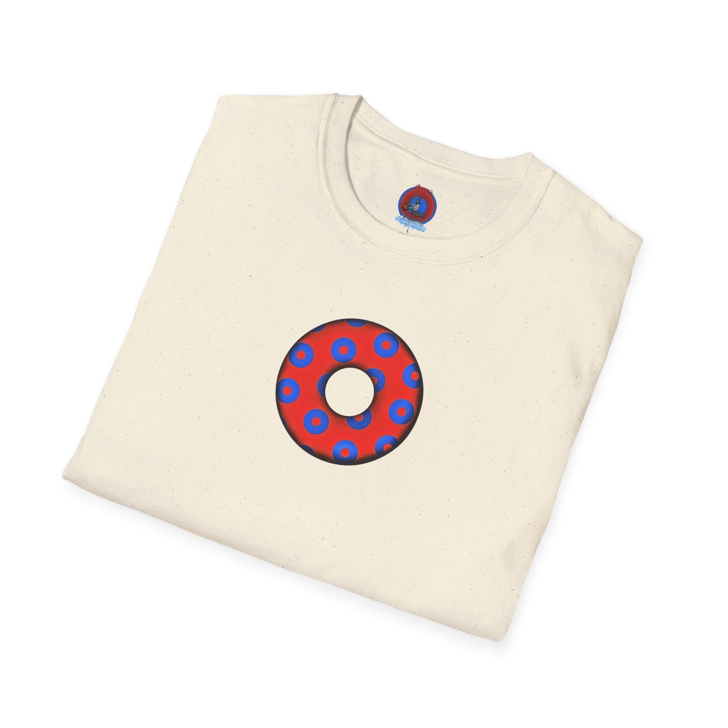 Plain Donuts/Unisex Soft-Style - "Plain Blimpy Paradoxical Donuts" - red/blue donuts