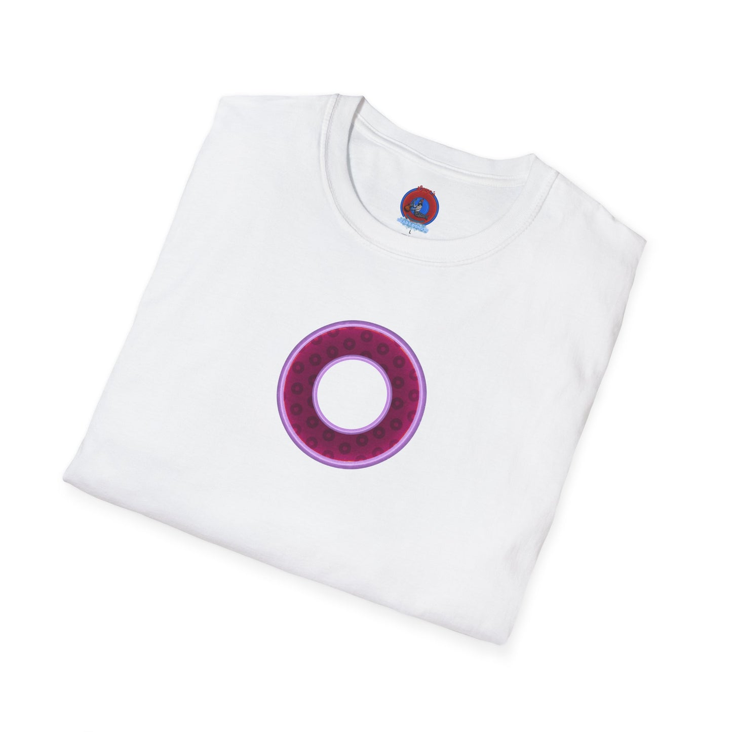 Plain Donuts/Unisex Soft-Style - "Plain Wide Mouthed Paradoxical Donuts" - red-purple/light purple donuts