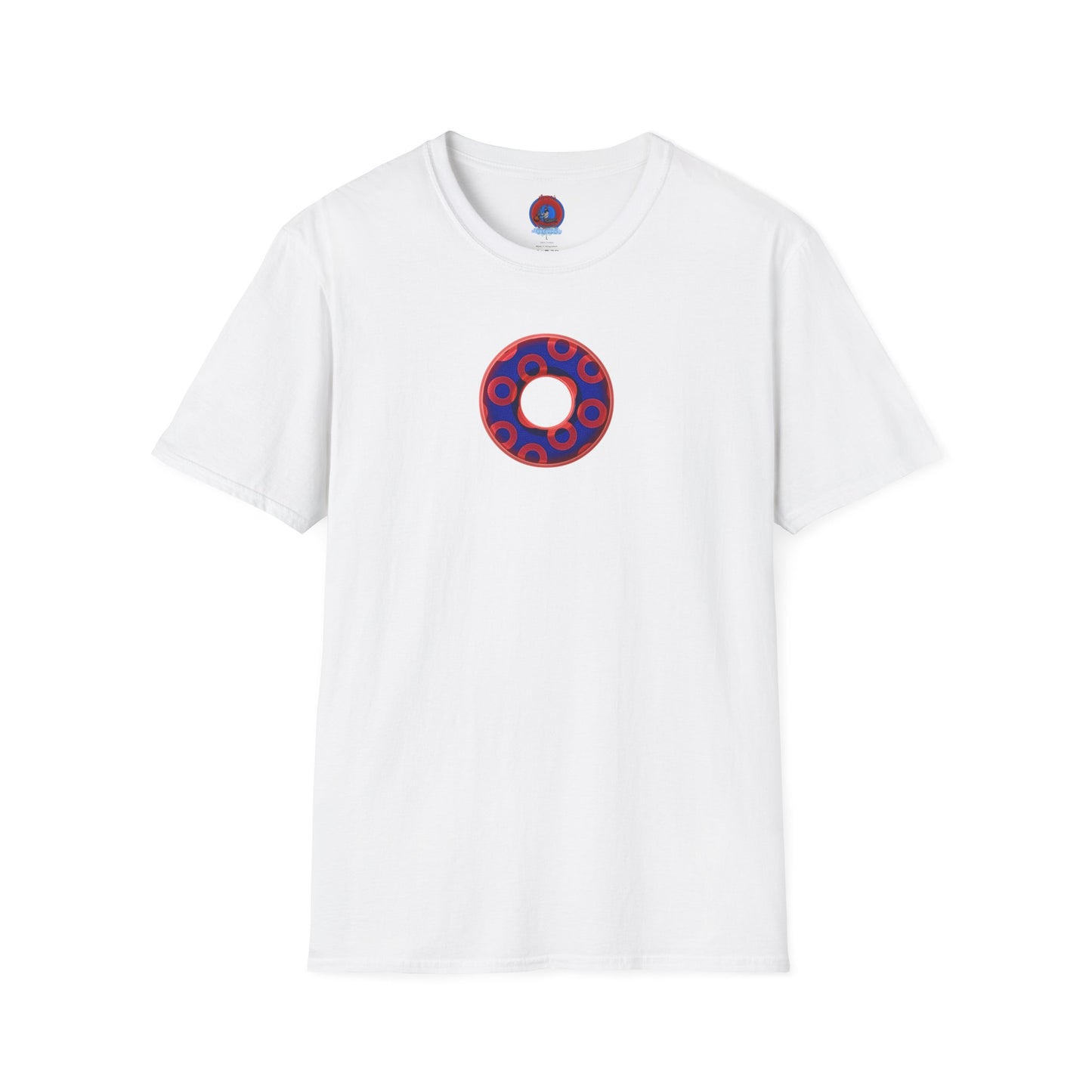 Plain Donuts/Unisex Soft-Style - "Plain Rustic Paradoxical Donuts" - red/ blue donuts