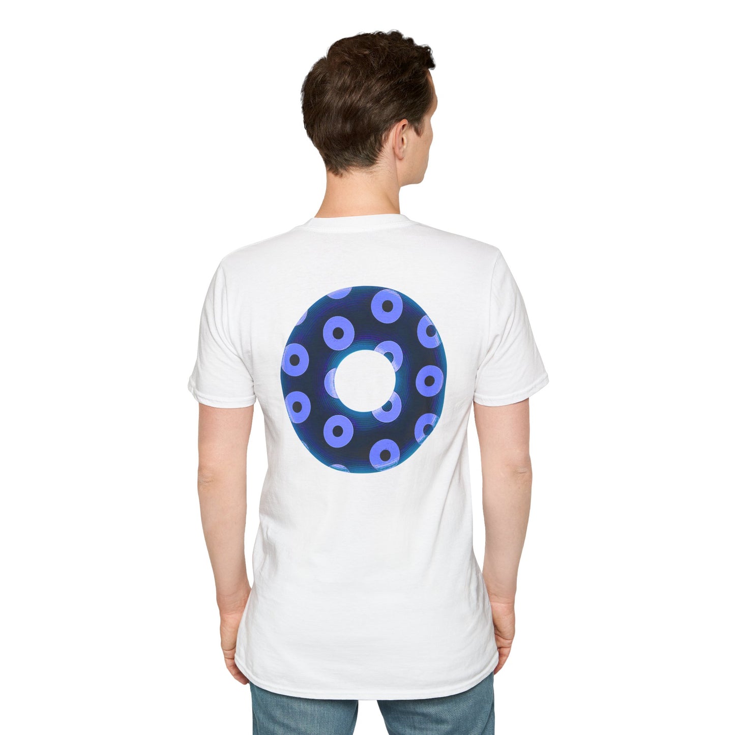 Plain Donuts/Unisex Soft-Style - "Plain Blimpy Paradoxical Donuts" - dark blue/Caroline blue donuts